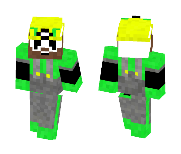 Updated Green Miner Panda - Male Minecraft Skins - image 1