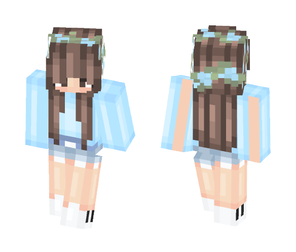 Blue Flowery Girl ; Sparkliinq_ Req - Girl Minecraft Skins - image 1