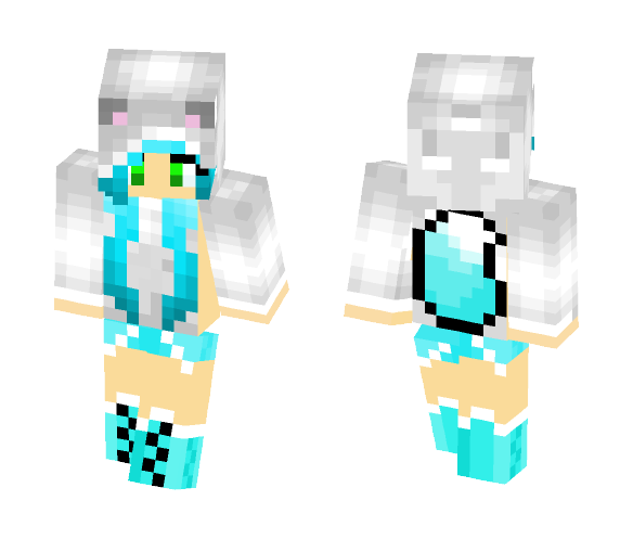 Blue Wolf Girl - Girl Minecraft Skins - image 1