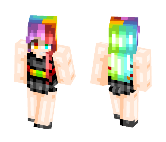 My attempt at rainbow hair - Female Minecraft Skins - image 1