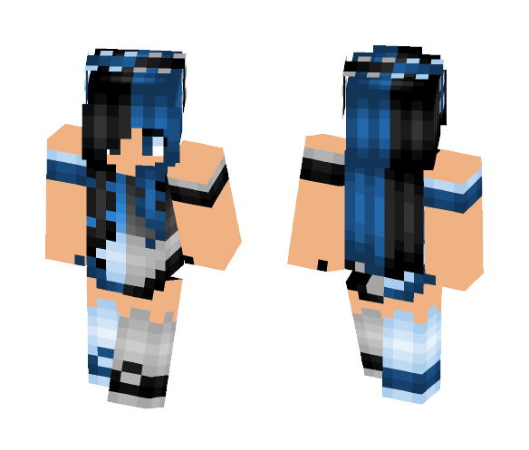 Half Blue Half Black Girl - Girl Minecraft Skins - image 1
