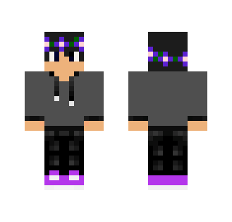 Flower Crown Boy Purple - Boy Minecraft Skins - image 2