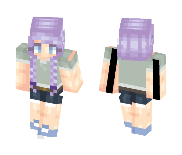 braids n shorts - Female Minecraft Skins - image 1