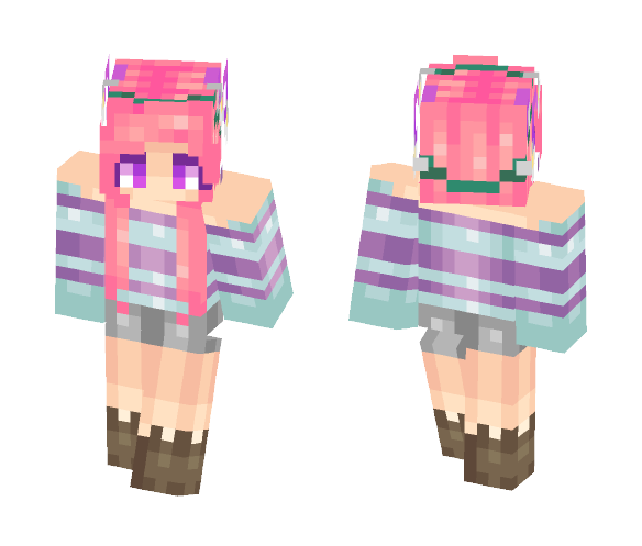 Lilac Stripes - Female Minecraft Skins - image 1