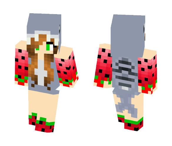 Watermelon Shark!! KAWAIIII - Kawaii Minecraft Skins - image 1
