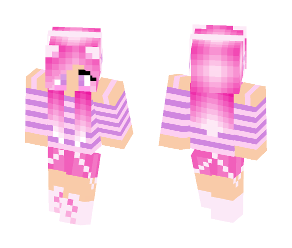 Cute Pink Haired Girl - Color Haired Girls Minecraft Skins - image 1