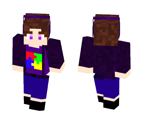 Purple Autism Girl - Girl Minecraft Skins - image 1