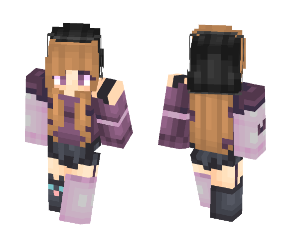Purple Pop - Female Minecraft Skins - image 1