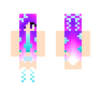 Cute Blue Crop Purple Hair Girl - Color Haired Girls Minecraft Skins - image 2