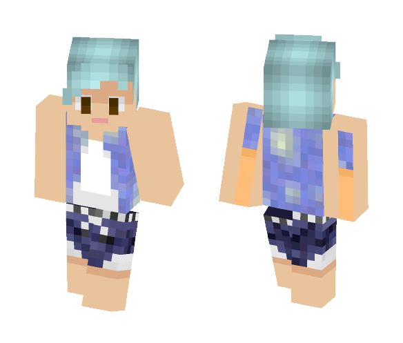 Blue Haired Boy (Summer Life) - Boy Minecraft Skins - image 1
