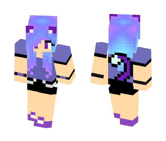 Cute Blue and Purple Cat Girl - Cat Minecraft Skins - image 1