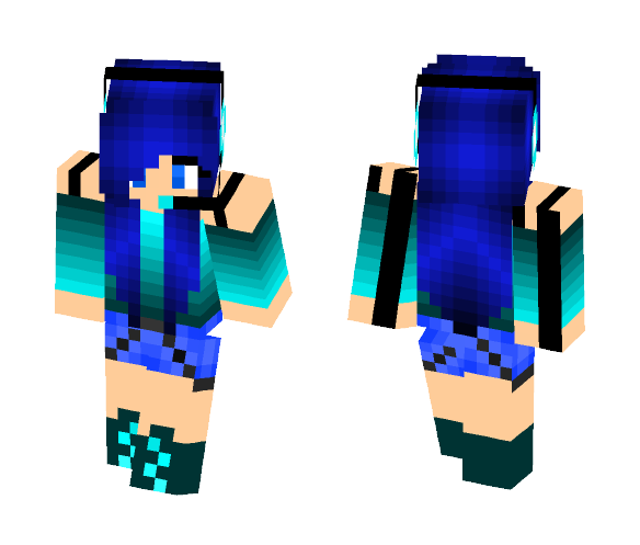 Blue Gamer Girl - Girl Minecraft Skins - image 1