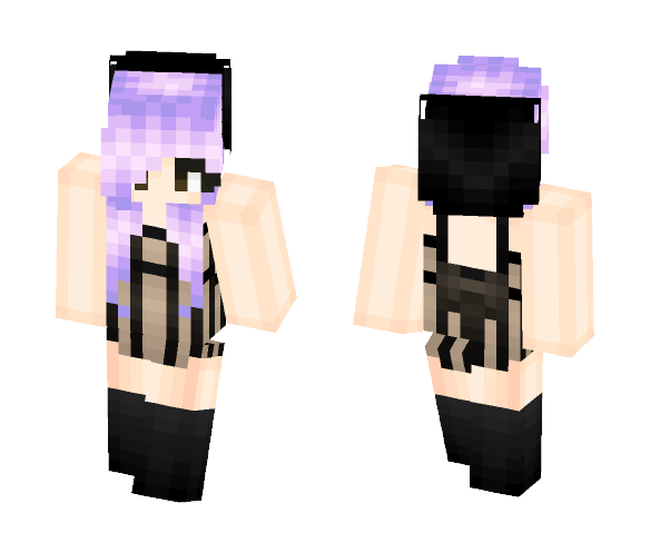 Striped Dress Girl - Girl Minecraft Skins - image 1