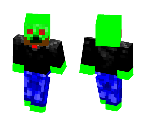 Red eyed Bearded Creeper Face - Male Minecraft Skins - image 1