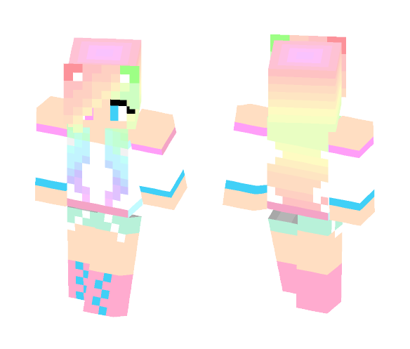 Rainbow pastel Neko - Female Minecraft Skins - image 1