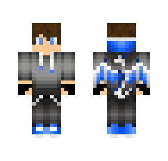 Boy with Gray and Blue Hoodie - Boy Minecraft Skins - image 2