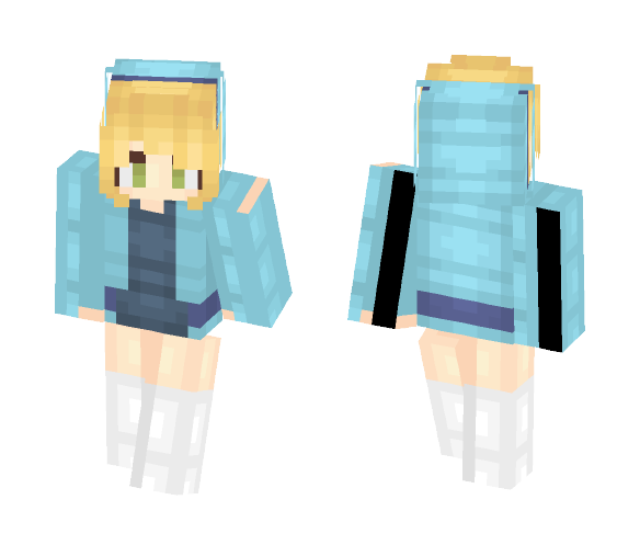 Aqua Hoodie | KamiAhiro - Female Minecraft Skins - image 1