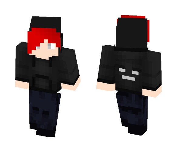 Boy with Red bangs and black hair - Boy Minecraft Skins - image 1