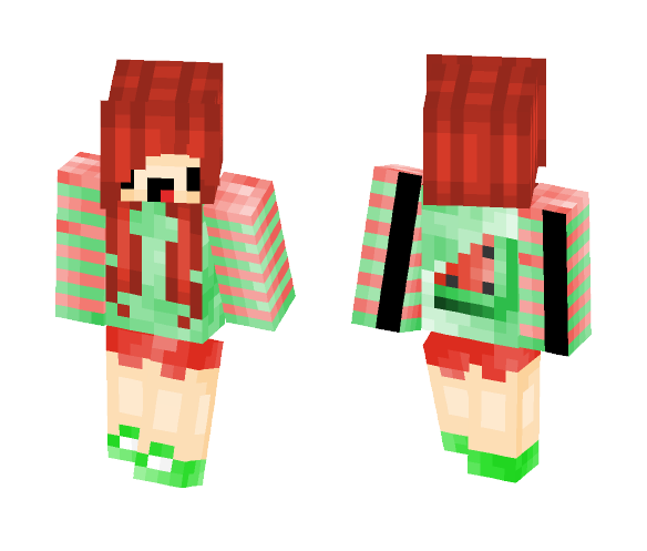 Derpy Watermelon Chibi - Female Minecraft Skins - image 1