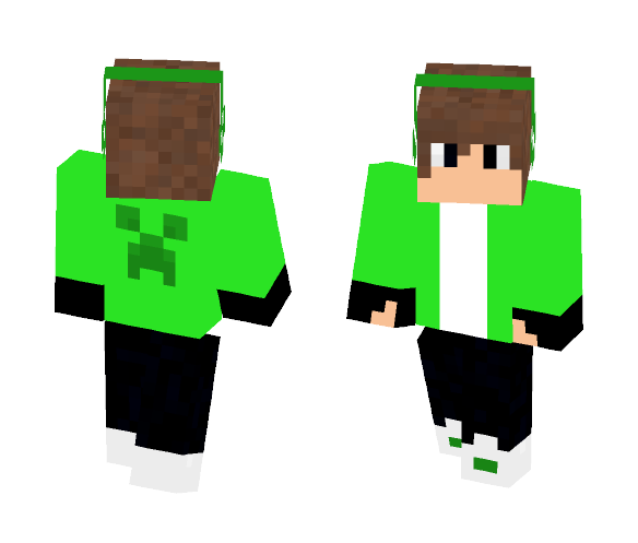 Green Teen (with headphones) - Male Minecraft Skins - image 1
