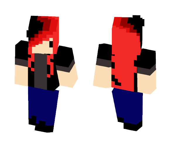 Teen Girl (red and black hair) - Color Haired Girls Minecraft Skins - image 1
