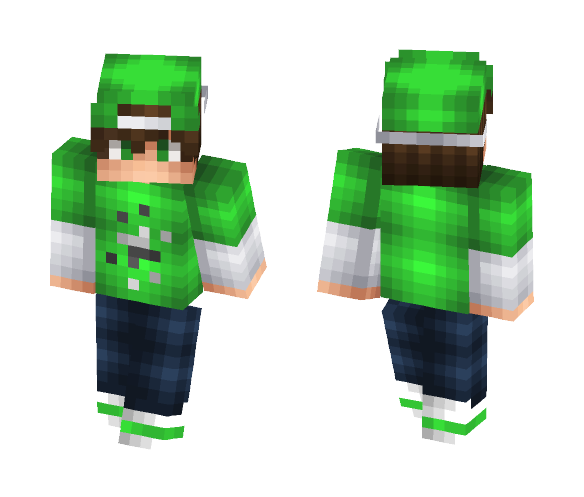 FAN COLOR GREEN BOY - Boy Minecraft Skins - image 1