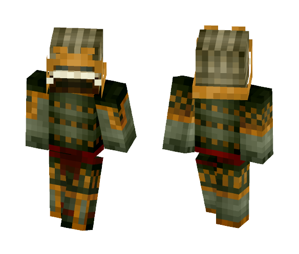 Green and Gold Samurai - Male Minecraft Skins - image 1