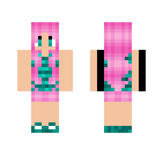 Teal and Pink Summer Girl - Girl Minecraft Skins - image 2