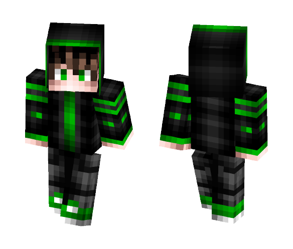 Green And Back Boy PvP - Boy Minecraft Skins - image 1