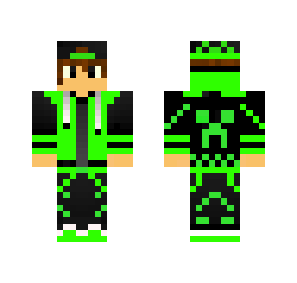 Green Creeper hoodie guy - Male Minecraft Skins - image 2