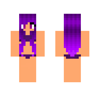 Purple Colored Hair Bikini Girl