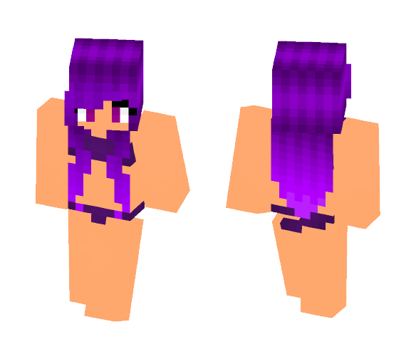 Purple Colored Hair Bikini Girl - Color Haired Girls Minecraft Skins - image 1