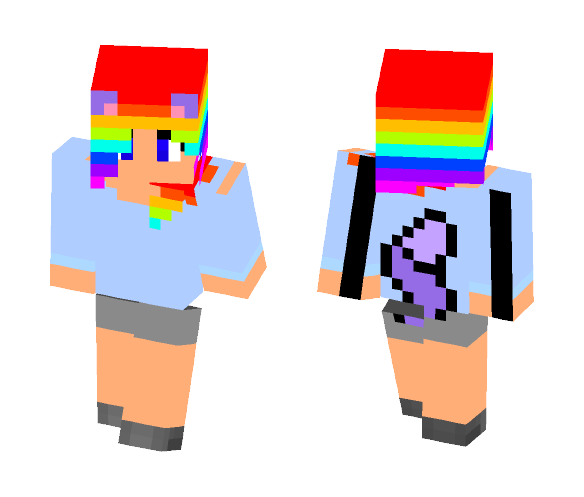 Cat girl (Rainbow) - Cat Minecraft Skins - image 1