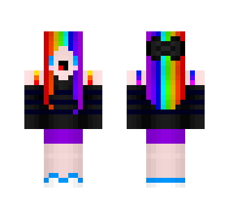 Rainbow Haired Chibi - Female Minecraft Skins - image 2
