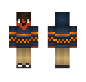 Blue hoodie with gold trimming - Male Minecraft Skins - image 2