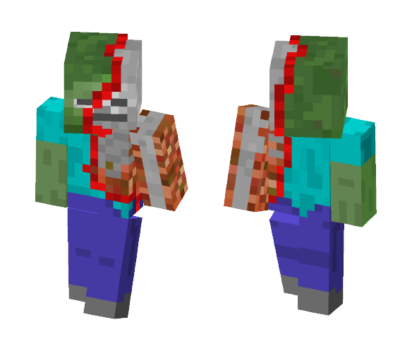 zombie with torn skin (3d) - Male Minecraft Skins - image 1