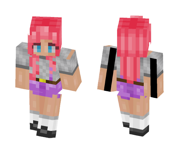 Purple Overall Girl - Girl Minecraft Skins - image 1
