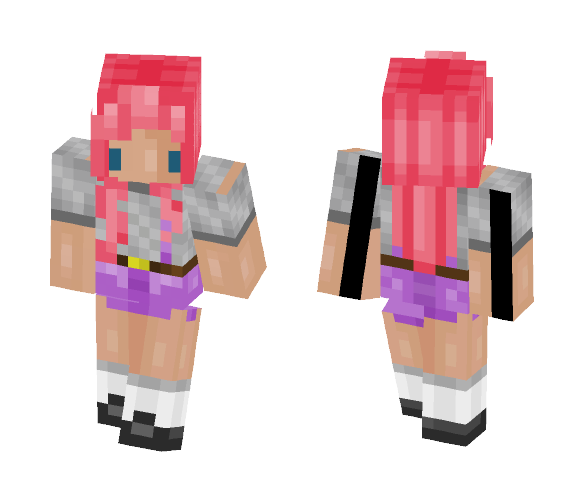 Chibi Purple Overall Girl - Girl Minecraft Skins - image 1