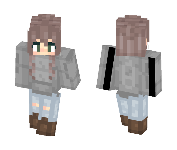 Tumblr Grey Sweater Girl~Lorenn - Female Minecraft Skins - image 1