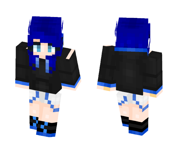 Blue Hoodie Girl - Girl Minecraft Skins - image 1