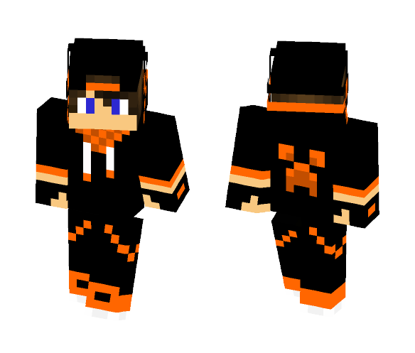 Orange Teen (with headphones) - Male Minecraft Skins - image 1