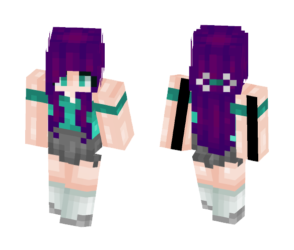 Purple and Cyan - Female Minecraft Skins - image 1