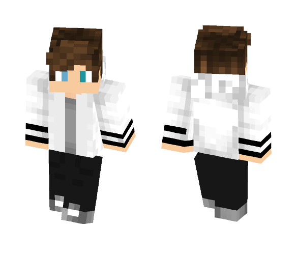 Boy with White Hoodie - Boy Minecraft Skins - image 1