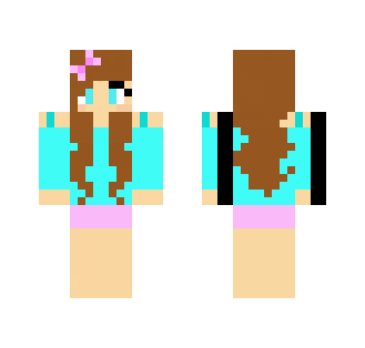 Girl in blue with bow - Girl Minecraft Skins - image 2