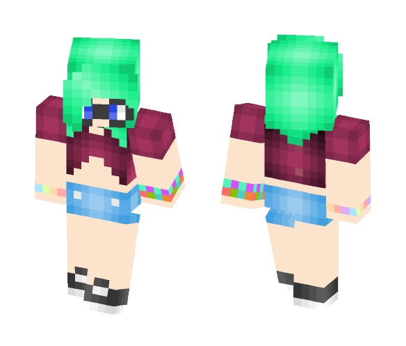 Green Hair ♥ - Female Minecraft Skins - image 1