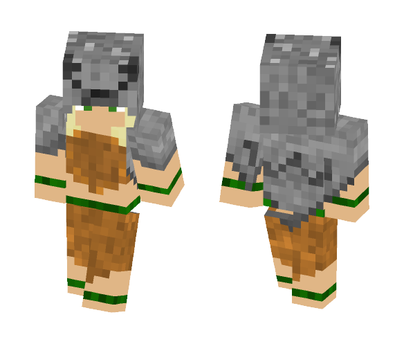 Tribal woman, wolf pelt cloak - Female Minecraft Skins - image 1