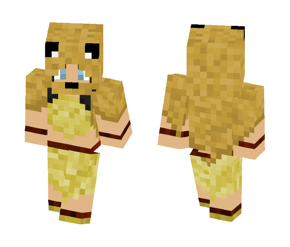 Tribal woman, lioness pelt cloak - Female Minecraft Skins - image 1