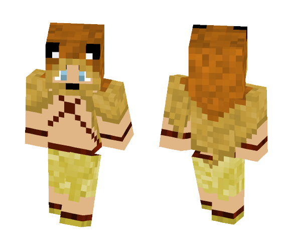 Tribal man, lion pelt cloak - Male Minecraft Skins - image 1