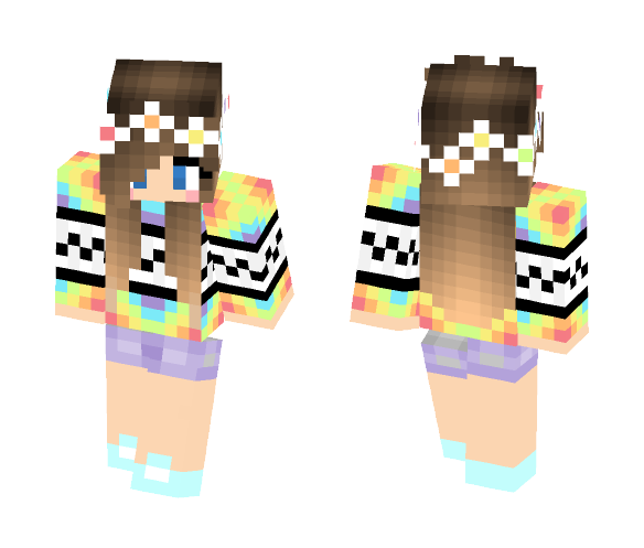 Rainbow Tye Dye Girl - Girl Minecraft Skins - image 1