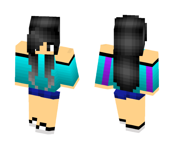 Girl with blue shirt - Girl Minecraft Skins - image 1